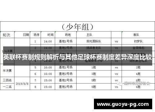 英联杯赛制规则解析与其他足球杯赛制度差异深度比较