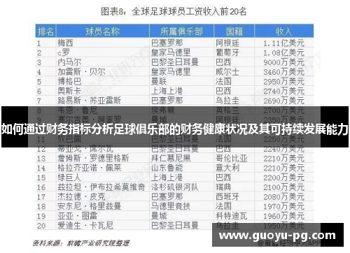 如何通过财务指标分析足球俱乐部的财务健康状况及其可持续发展能力